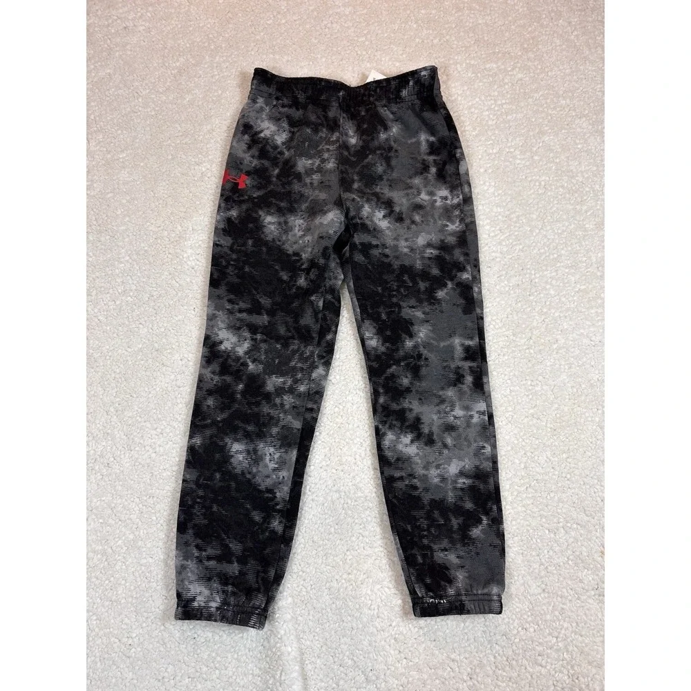 Under Armour Joggers Boys S Grey Black Tie Dye‎ Good Fleece Athletic Pants